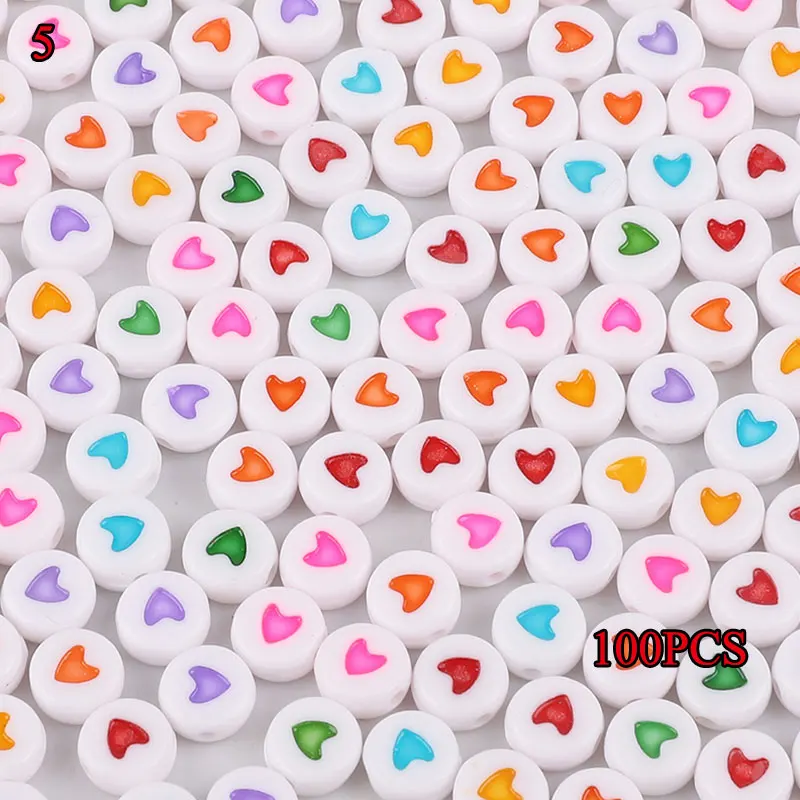 Бусины акриловые с буквами 100 шт. для самостоятельного изготовления ювелирных