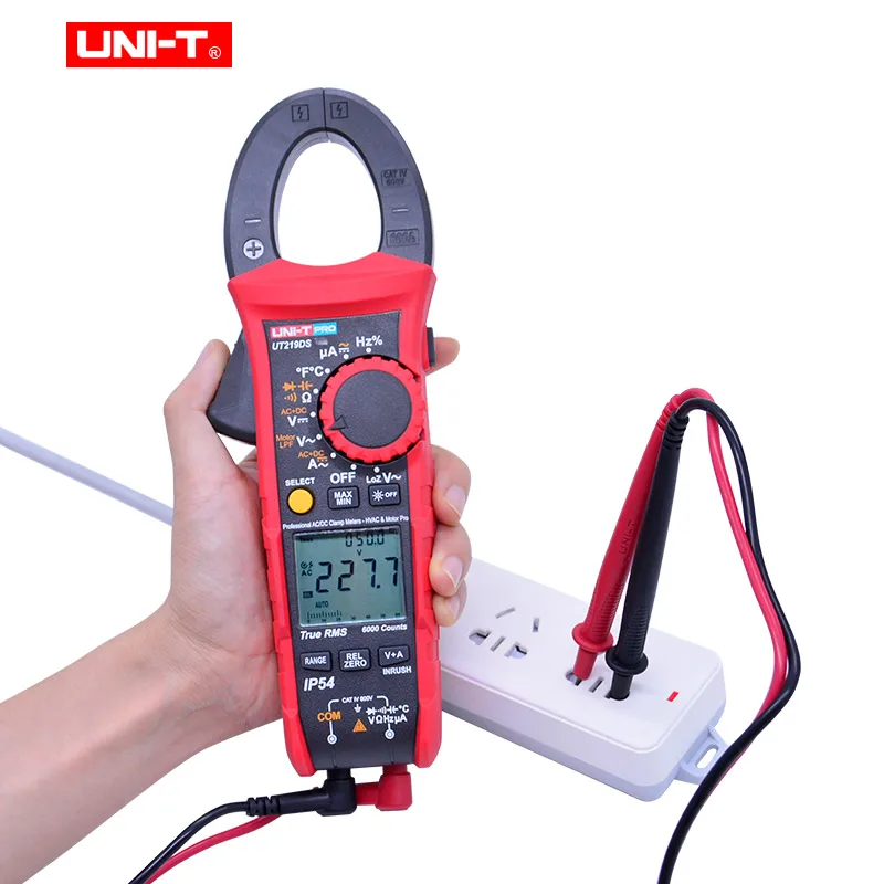 Промышленные цифровые клещи UNI-T UT219E UT219M UT219DS; True RMS AC DC Напряжение Ток Ом диод тестер; IP54/LoZ ACV