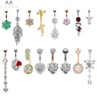 Цветок пупок кольца для женщин модная Девичья обувь на высоком каблуке с сердечком пупка кольца 316L хирургической нержавеющей стали CZ с украшением в виде кристаллов с цирконием, ювелирное изделие для тела,