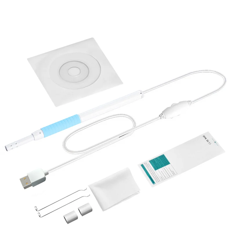 blue Многофункциональный USB инструмент для чистки ушей HD визуальная ложка для ушей с мини-камерой ручка для ушей уход за ушами для очистки ушей эндоскоп - Цвет: blue