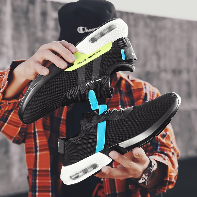 

Brand New walking Shoes For Men Cushion Air Mesh Breathable Wear-resistant Hot 2019 Fitness Trainer lovers Shoes Male Sneakers