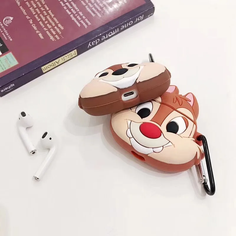 Для AirPods чехол 3D мультфильм белка брат чехол для наушников для Airpods 2/i10/i11TWS Защитная крышка с крючок карабина