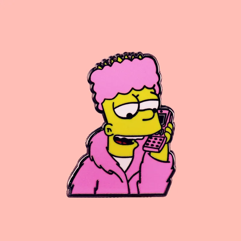 Барт Симпсон Симпсоны эмалевая брошь на булавке значок солнцезащитные очки из сплава в виде металлического