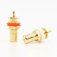 4pcs rca female chassis panel mount jack socket connector 24k gold plated