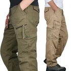 Брюки-карго мужские тактические, армейские прямые штаны, много карманов, стиль милитари, слаксы, повседневные длинные брюки, уличная одежда, 2020