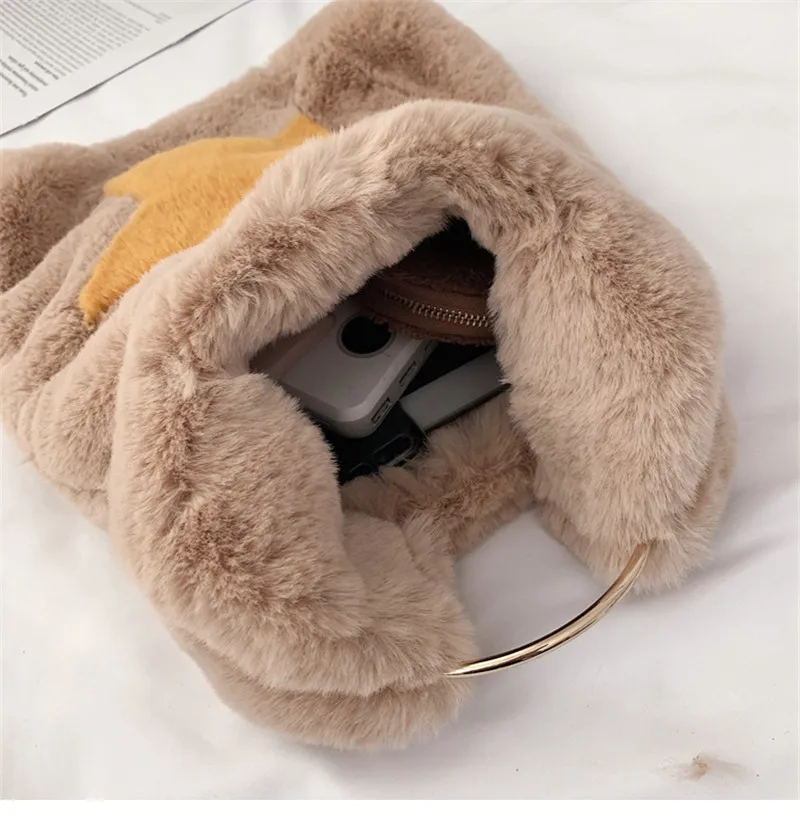 Новинка 2020 Модный зимний женский портфель из меха кролика Рекс сумка женская