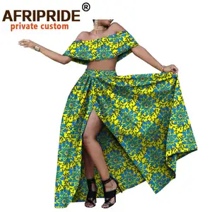 Женский костюм с юбкой AFRIPRIDE, короткий Топ без бретелек и юбка 2020, летний сексуальный комплект, A1826006, длиной в Пол с разрезом