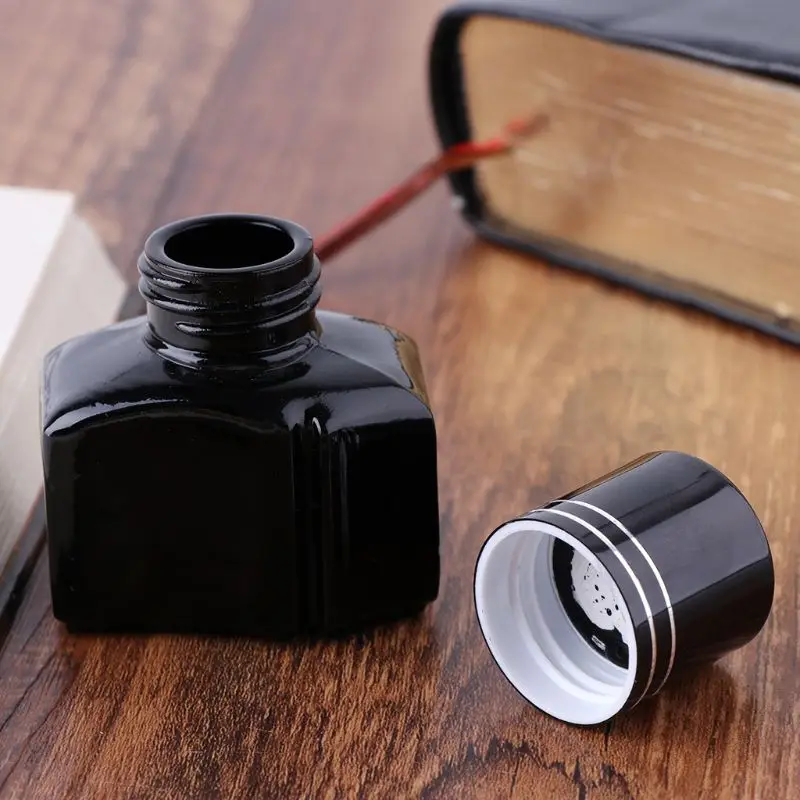 

25ml Glass Black Smooth Writing Fountain Pen Ink Refill School Student Stationery Office Supplies R66C