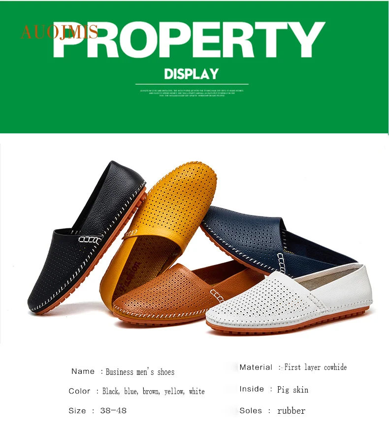 Новинка 2019 мужские летние кожаные туфли больших размеров 38-48 ярдов повседневные