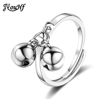 jyouhf minimalist adjustable rings for women fashion simple double bell charm open finger ring jewelry accessories anillos mujer