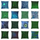 Роскошный декоративный чехол для подушки с изображением облаков двоичного кода, компьютерный хакер, программирующее кодирование, наволочка для гостиной