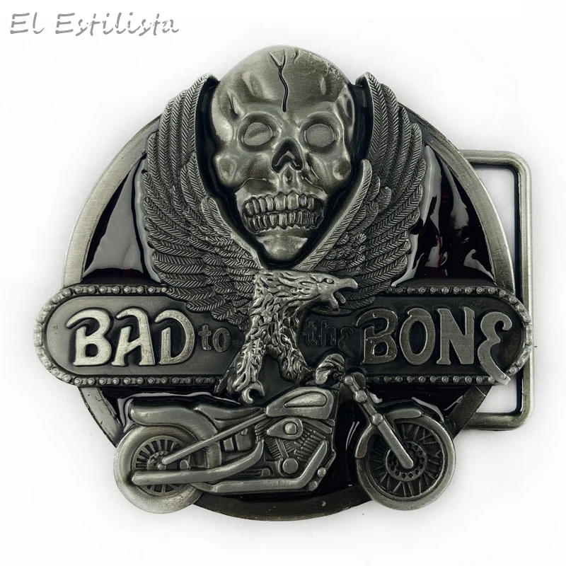 Rock Skull 3D Metal Belt Buckle Punk Vintage Motorcycle Buckles Skeleton Style Jeans Accessories Suit 4cm Width Belts | Дом и сад