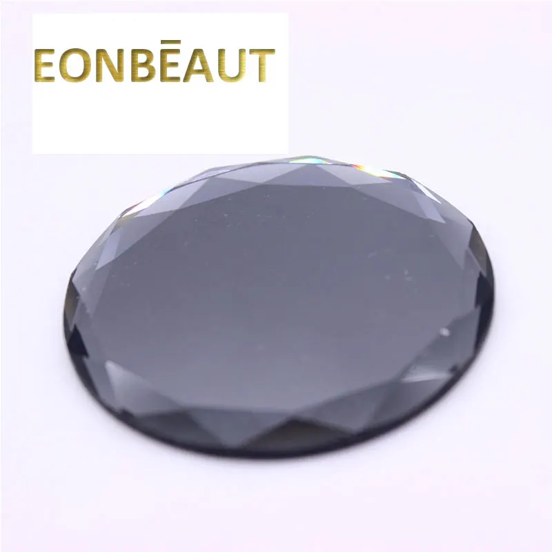 

3 PCS Opaque Crystal Glass Pallet Clear Eyelash Extension Tool Eyelash Glue Holder Wholesale Round Mirror For Beauty shop