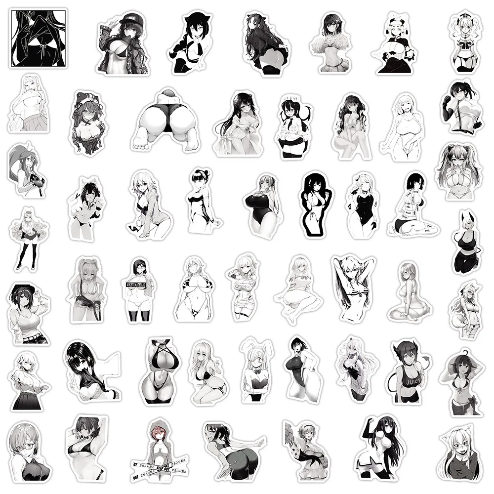 103050100pcs anime sexy hentai girl waifu stickers skateboard laptop phone computer bike car guitar cool waterproof sticker free global shipping