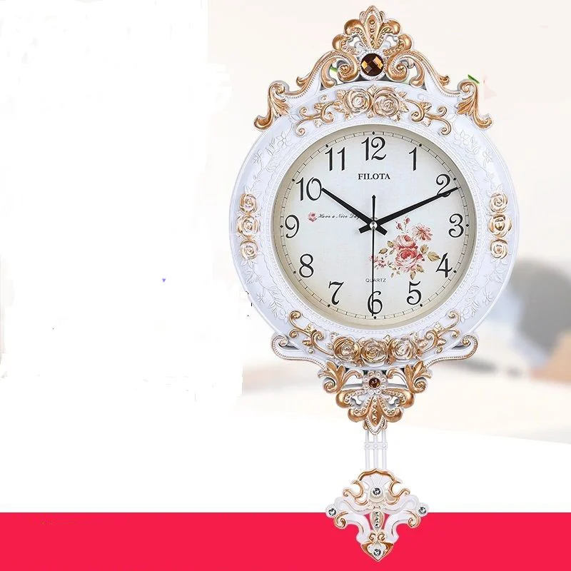 

Wall Clock Clock European Style Swing Clock Living Room Mute Clock Creative Personality Household Electronic Quartz Wall Clock