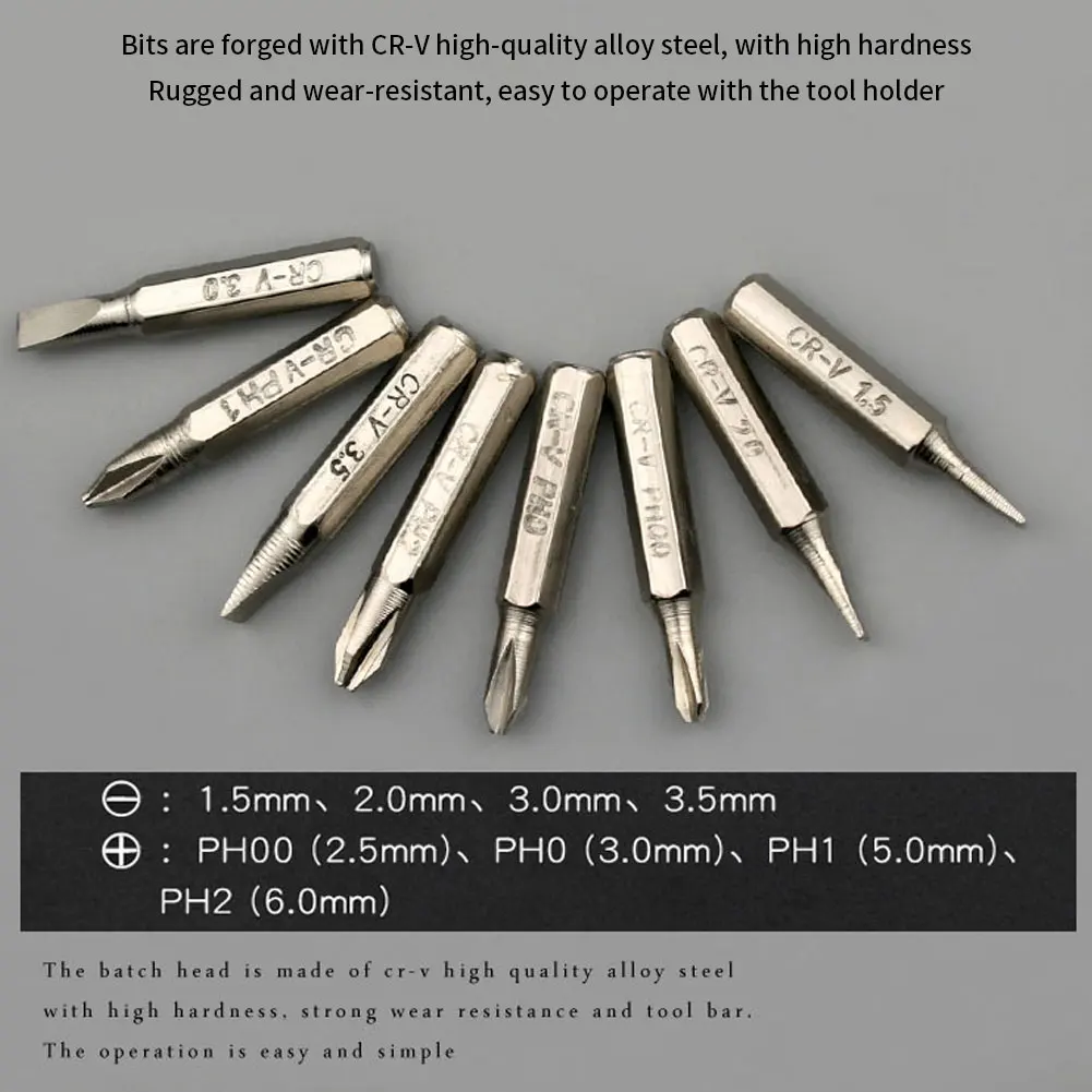 

8PCS Magnetic Screwdriver Pen Mini Precision Cross Slotted Bits Repair Tool With Clip Precision Screwdriver Set Repair Tool