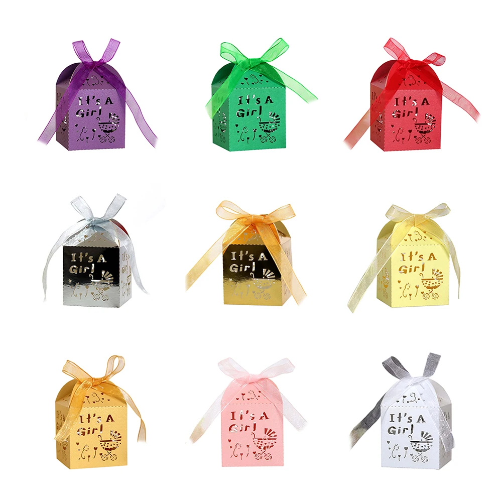 50 шт. детская коляска с пустотелым сердцем для девочек текстовая коробка конфет