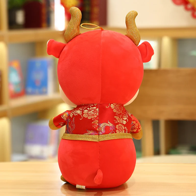 

Kawaii Cattle Plush Animal Stuffed Toys Soft Plushie Wealth Cattle Chinese Zodiac Cow Toys for Girls Children Gift Home Decor