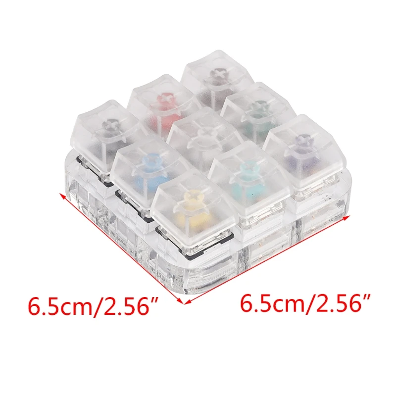 

9 Key Caps Testing Tool Gateron MX Switches Keyboard Tester Kit G Shaft Clear Keycaps Sampler PCB Mechanical Keyboard
