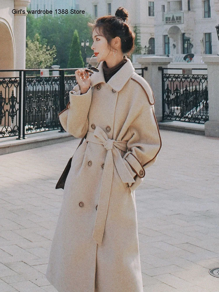 

Шерстяное пальто для женщин средней длины на осень-зиму 2020 новая Корейская версия свободные и тонкие, толстые и нежный шерстяное пальто
