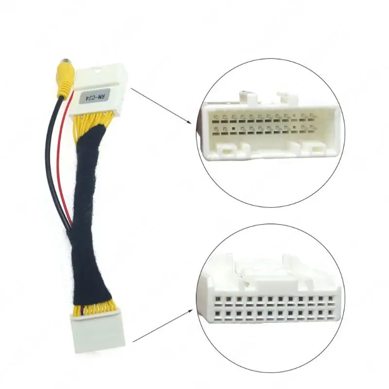

24Pin Video Input Switch Reverse Car Parking Camera RCA Adapter Line for-Renault 781B