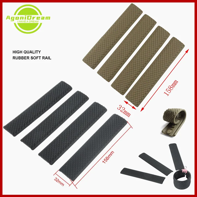 4 шт. высококачественные резиновые мягкие направляющие типа A черного цвета GA46