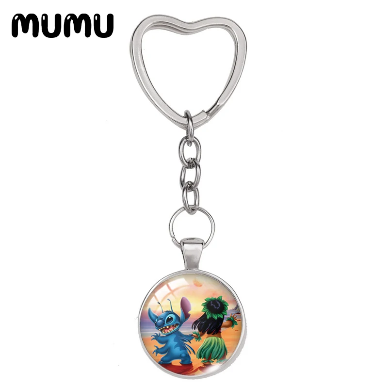 Брелок с изображением Лило и Стича в виде сердца милый ангел 2021 ювелирные изделия