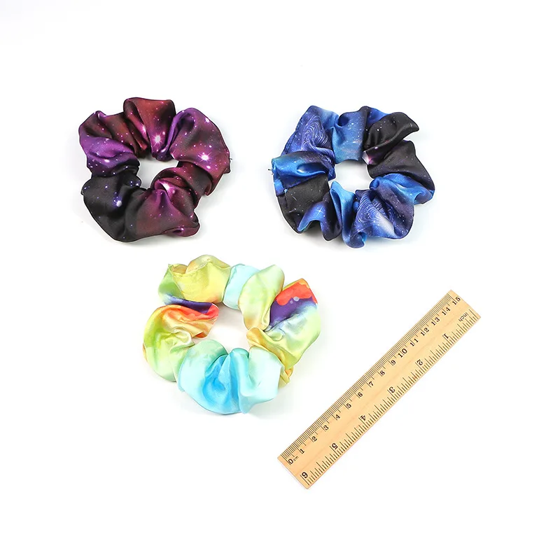 Universe Galaxy напечатанные резинки для волос 3 шт./партия Женские Звездные уникальные