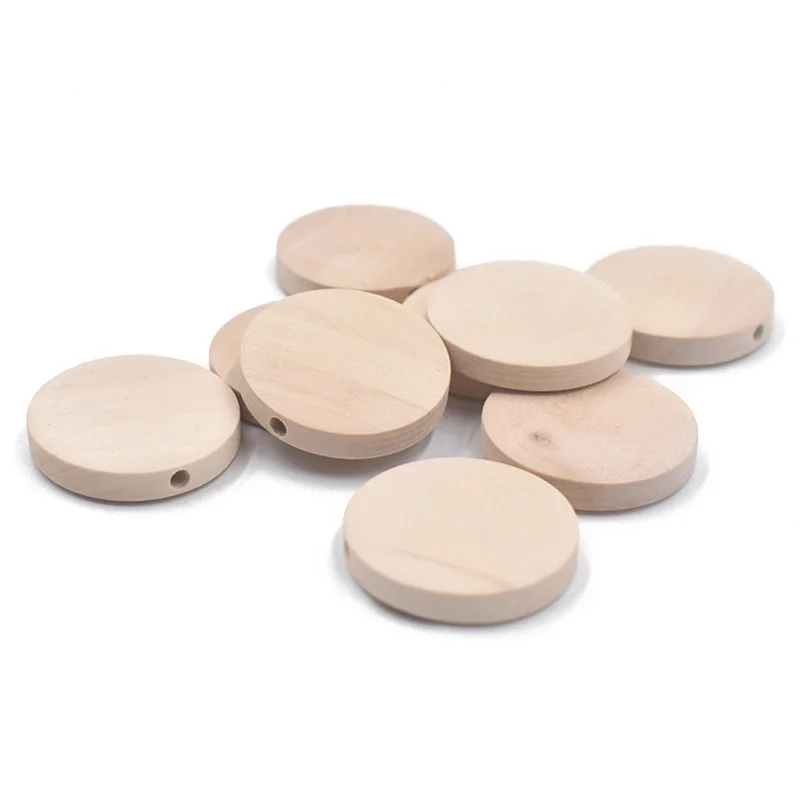 Бусины из натурального дерева круглые россыпью для изготовления кулонов