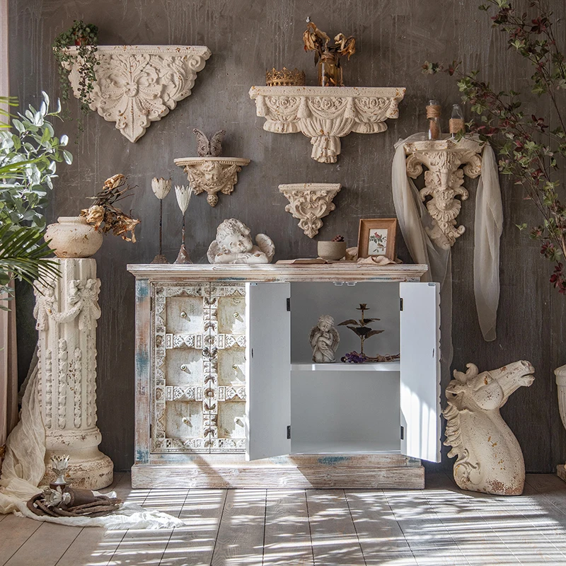 Американский ретро резной кронштейн Настенная роспись подвесные украшения