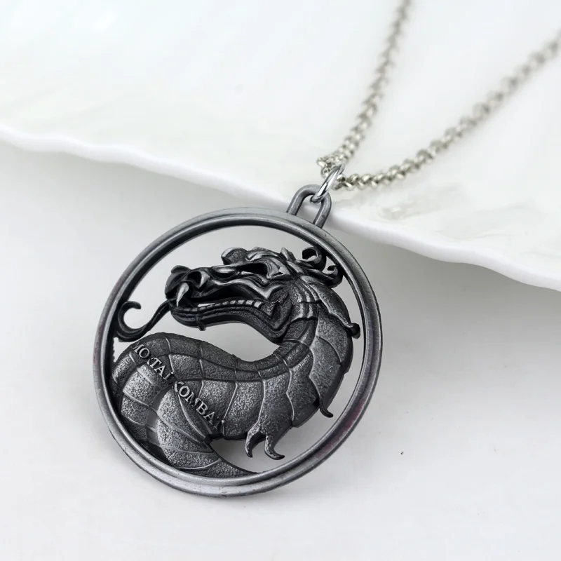Hip-hop rock  creative men's game necklace gold silver dragon pendant fashion punk style jewelry accessories gift for men