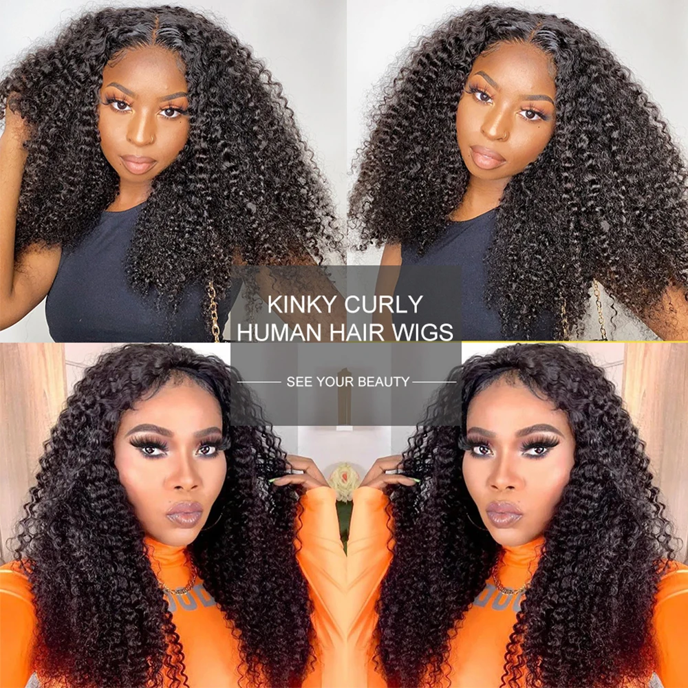 

8"-30"Brazilian Kinky Curly Hair 1/3/4 Bundles Nature Color Unprocessed Human Hair Extensions Thick Curly Hair Bundles For Women