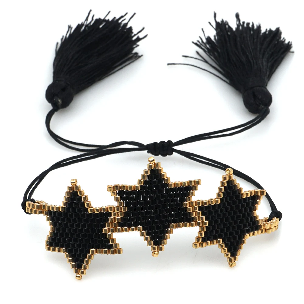 

Go2boho Star Bracelet For Women Jewellery 2020 Fashion Japanese Miyuki Beads Jewelry Adjustable Tassel Black Bracelets Wholesale