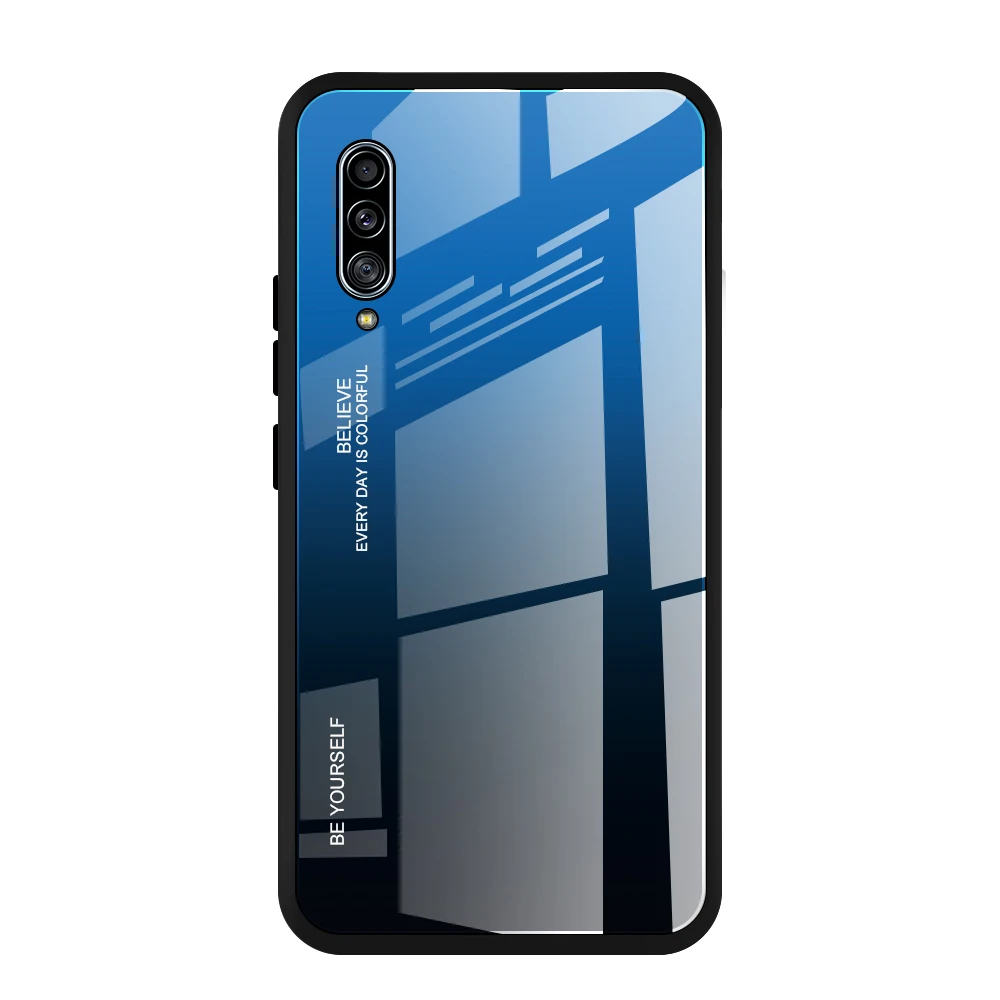 07 Закаленное Стекло чехол для samsung Galaxy A30S A50S A30 A40 A50 A60 A70 A80 A90 5 г Примечание 10 Pro S10 S11 Plus E градиент Цвет крышка - Цвет: 07
