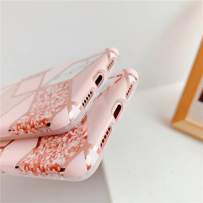 FLYKYLIN Plating Case For Huawei Mate 20 Nova 3e 4e Back Cover on P20 Lite P30 Pro Pink Purple Marble IMD Silicone Phone Coque |