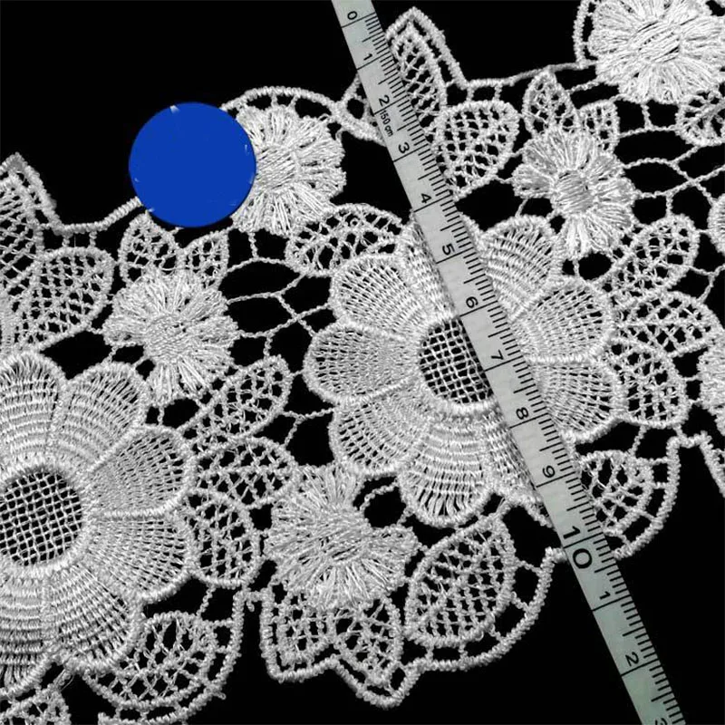 11 5 см в ширину Горячая белая черная кружевная лента с вышивкой ткань отделка