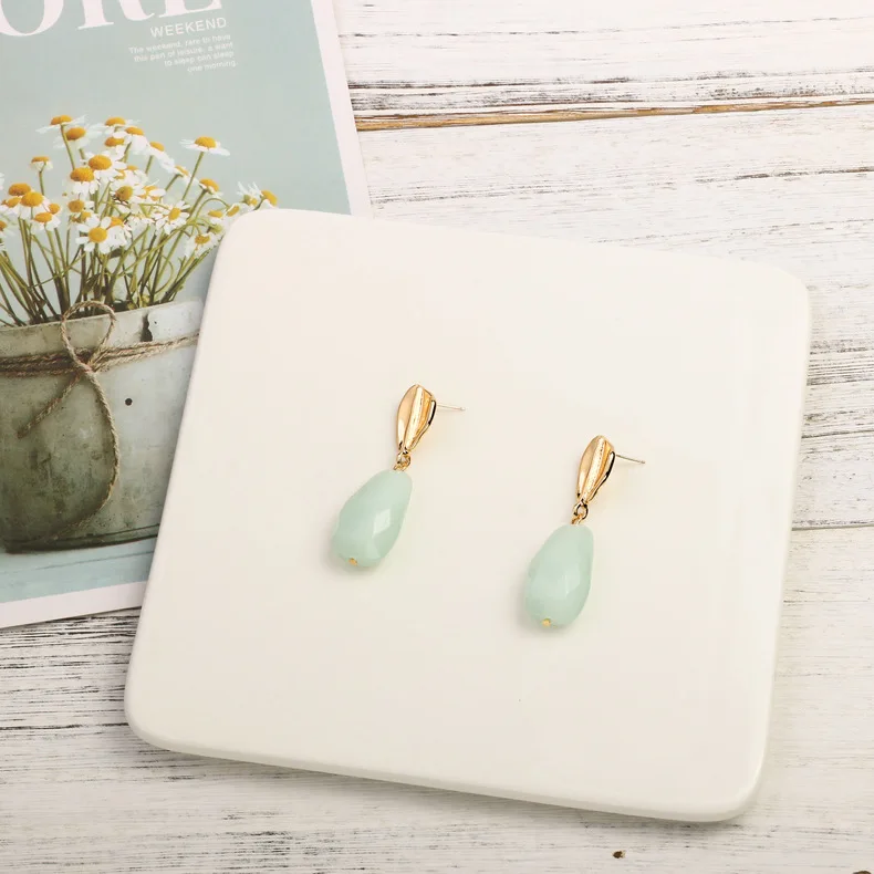 Модные Акриловые серьги-капли карамельных цветов простые геометрические