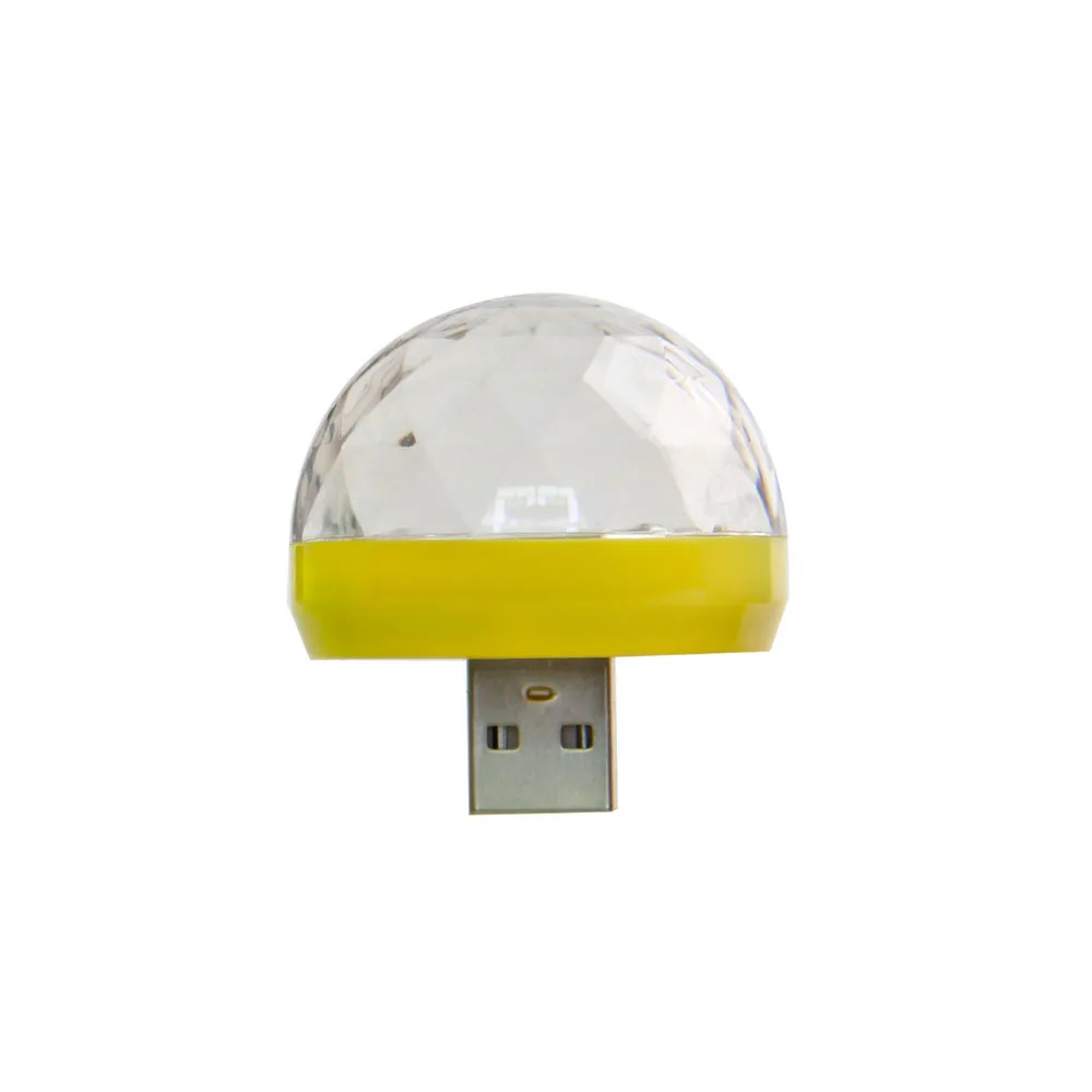 Волшебный шарик Usb Свет Мини диско сценический эффект лампа контроль звука RGB портативный проектор USB хрустальная лампа для мобильного телефона - Цвет: yellow