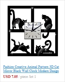 Акриловые креативные DIY 3D мультфильм милый Кот настенные часы домашний декор часы путь хвост движение тишина m17 30