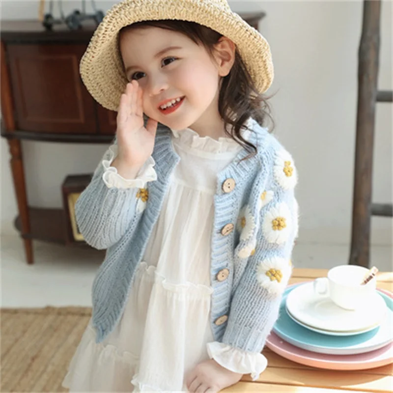 

Children's clothing 2021 new girls spring and autumn long-sleeved sweater fashion wool sweater cardigan girls sweater