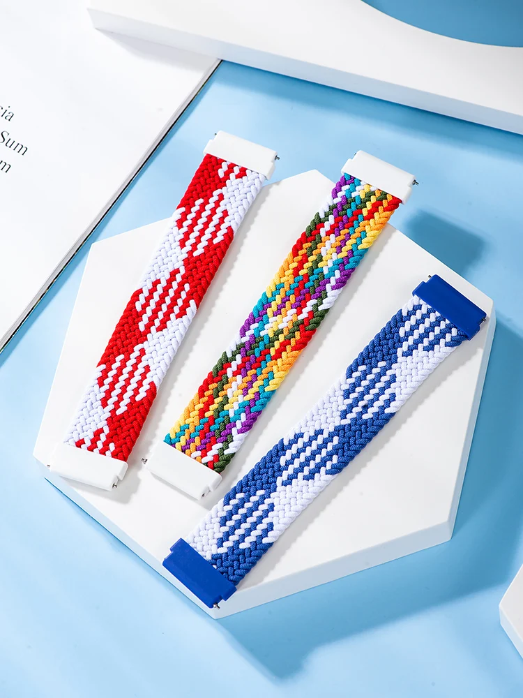 20mm 22mm Band for Samsung Galaxy watch 4/5 classic 46mm 42mm active 2 amazfit gts/2 mini braided correa huawei gt 2/3 pro strap