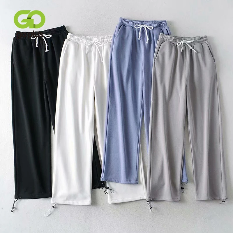 

Брюки спортивные женские, черные, белые, с эластичным поясом, C10811