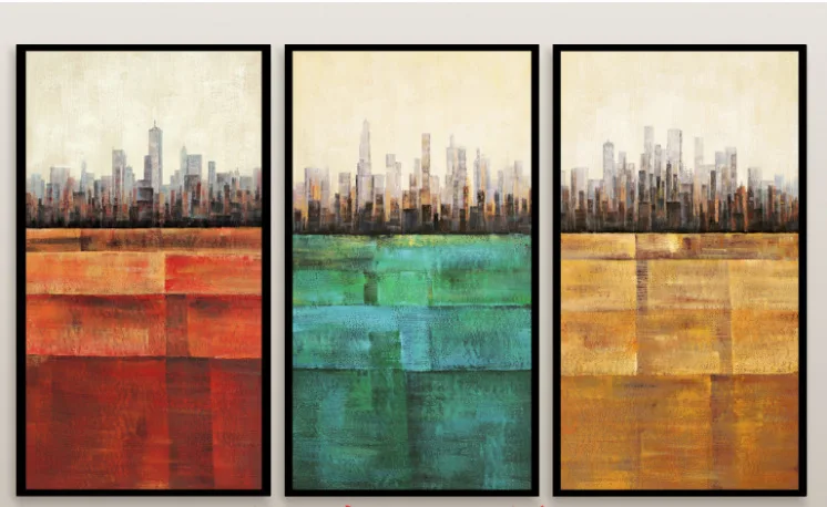 

Европейская и американская красная желтая синяя яркая декоративная картина для гостиной фон для дивана Абстрактная Картина на холсте