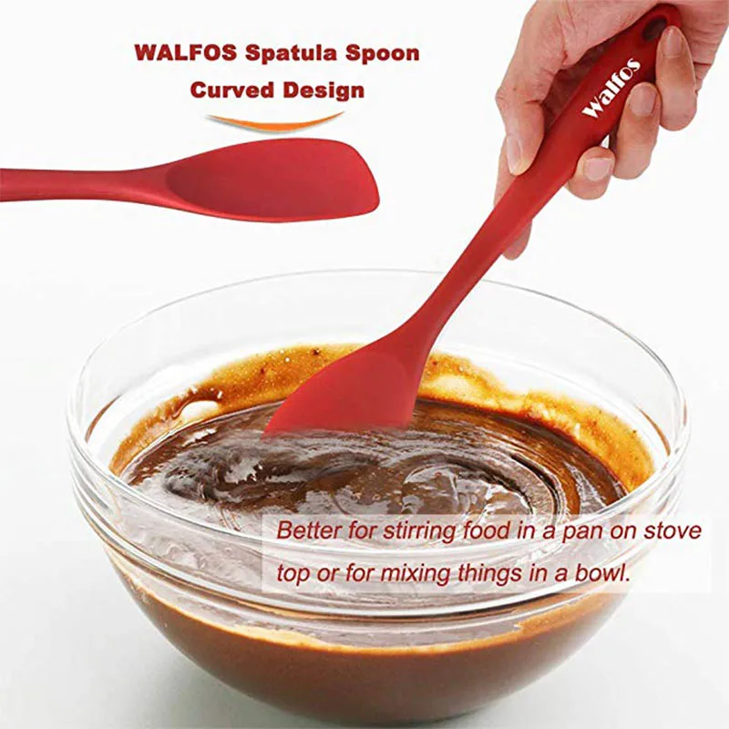 WALFOS Пищевая силиконовая ложка необходимая термостойкая Гибкая антипригарная