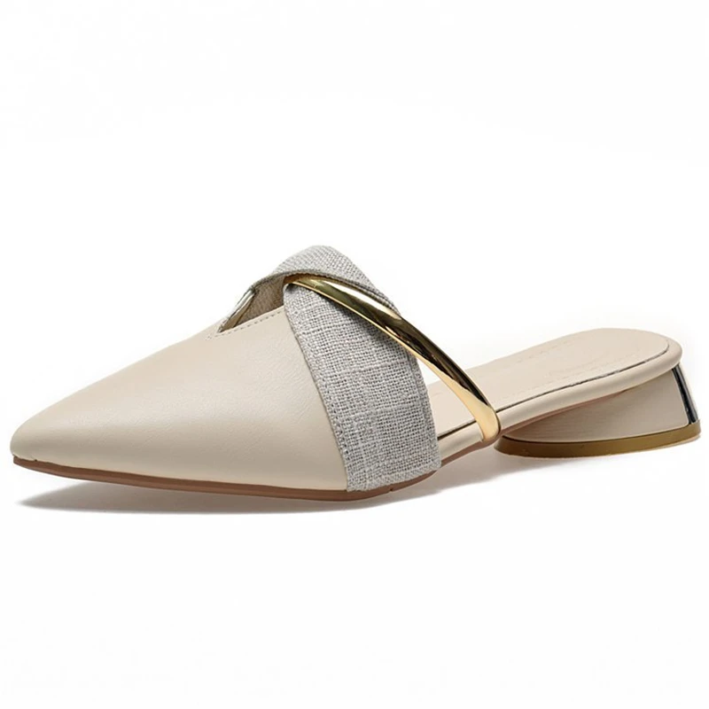 

Women's shoes 2021 summer new low-heeled Baotou wear Korean women's slippers