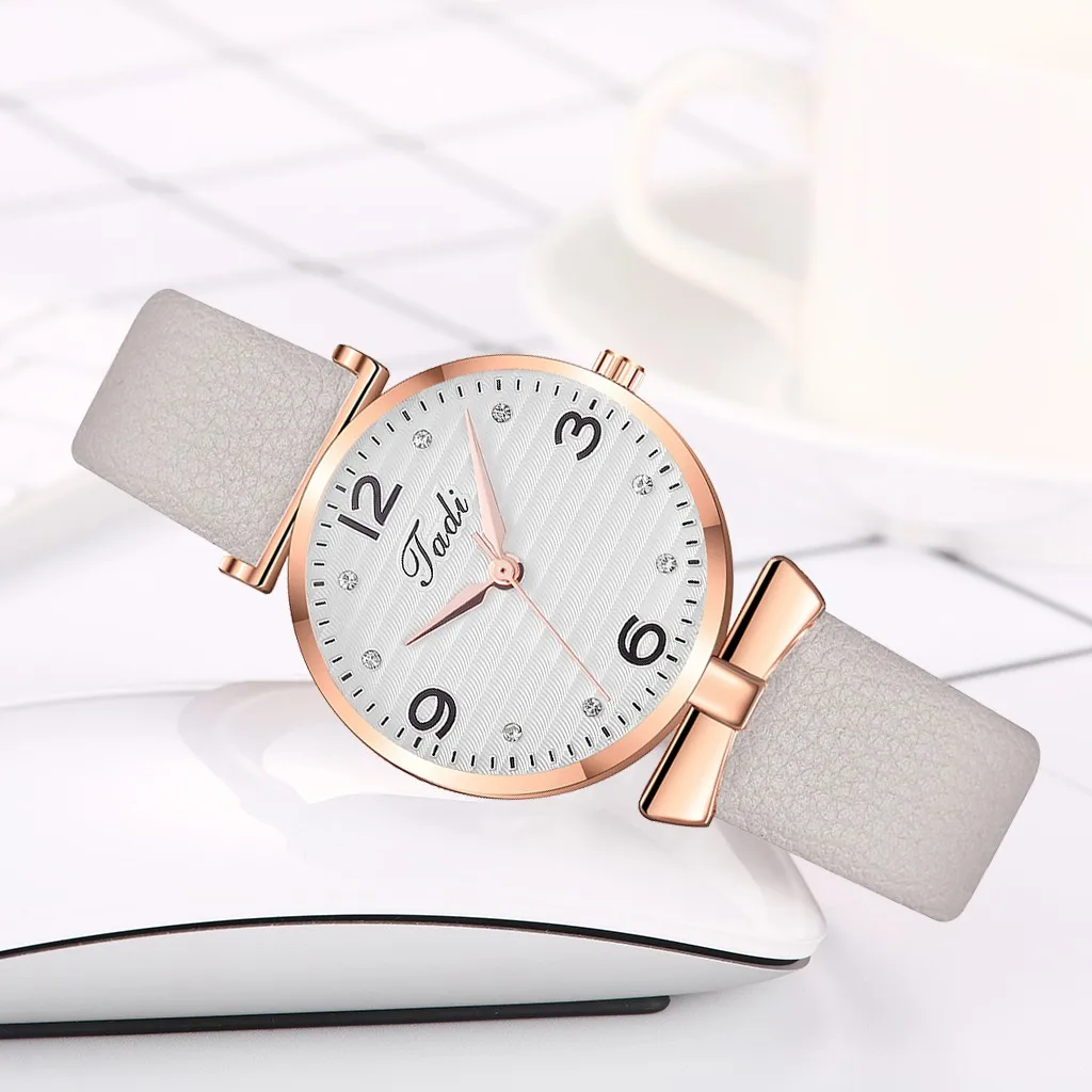 Женские наручные часы Tadi Гладкий минималистичный Календарь кожаный сетчатый