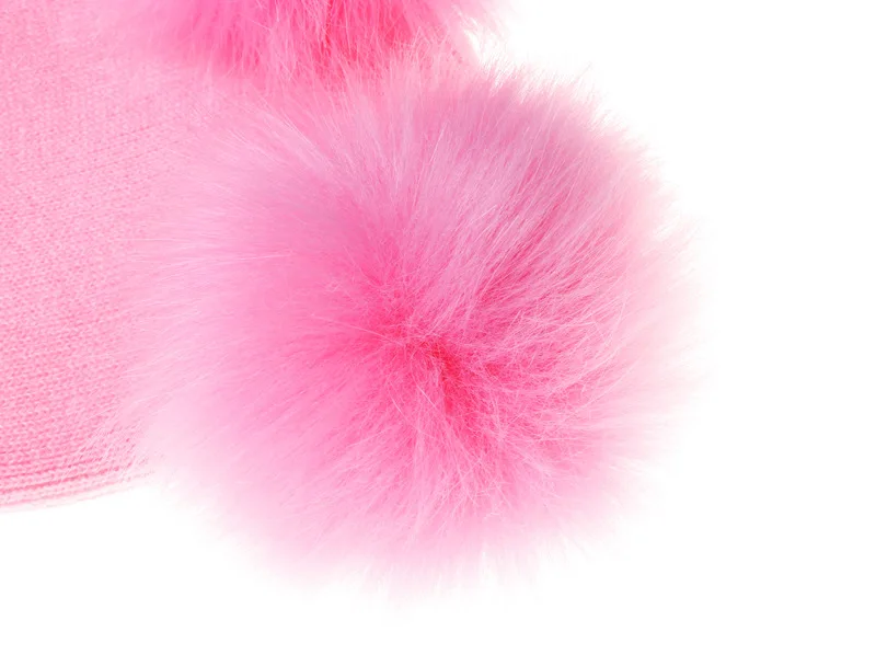 

New Hot-selling Children's knitted cap super double ball wool cap baby's wool cap Warm Hat Pompom Hat Unisex Hair Accessories