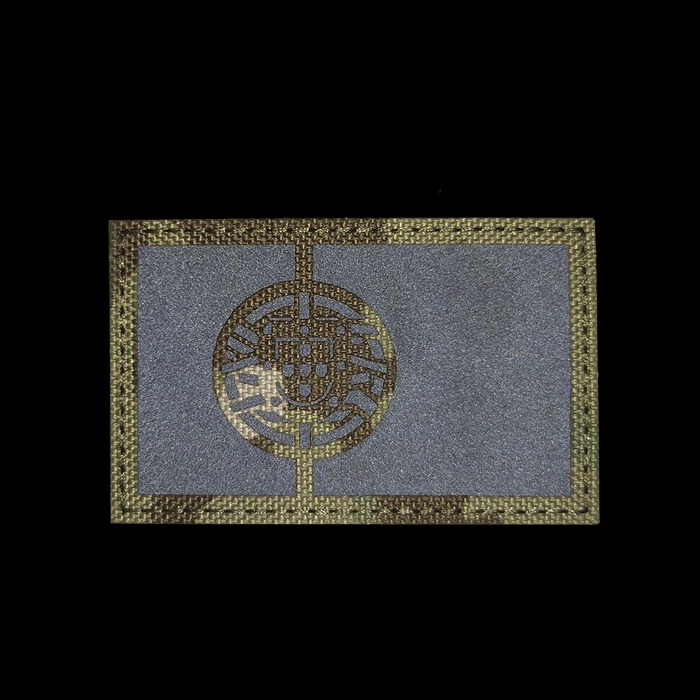 3D вышивка патч с португальским флагом военный зеленый крючок и петля тактическая