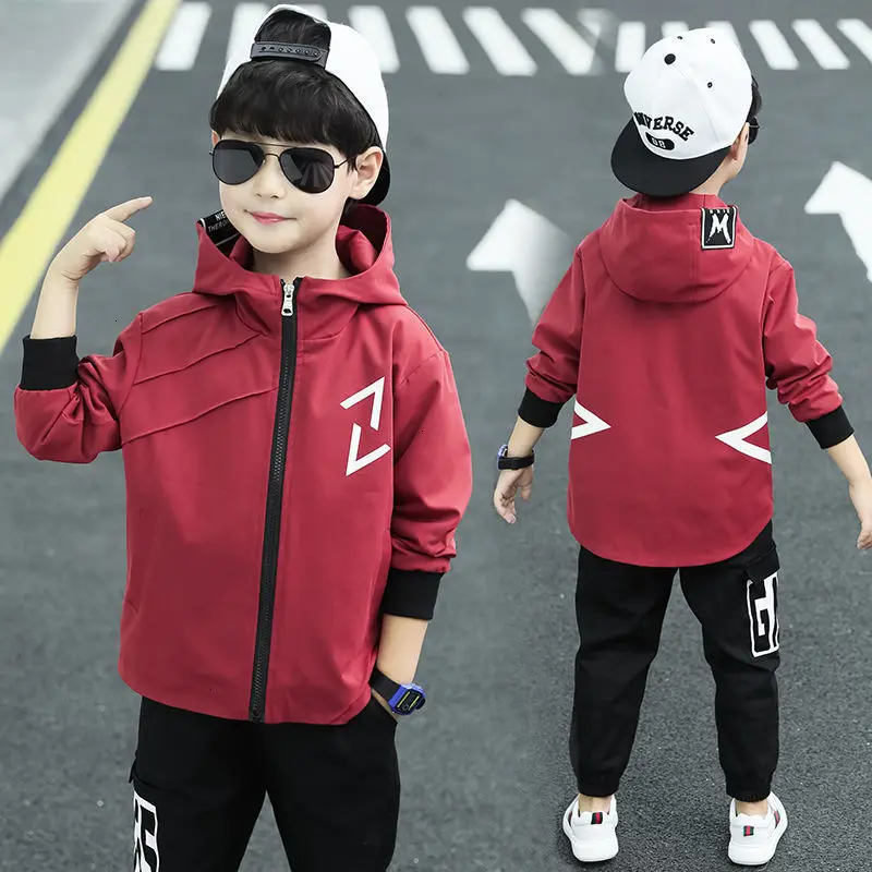 Куртки с капюшоном для мальчиков детская спортивная верхняя одежда брендовый