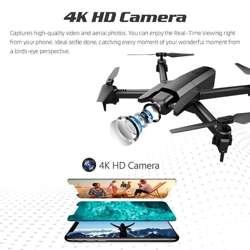Дрон 4K Профессиональный селфи Дроны с HD камерой Радиоуправляемый вертолет